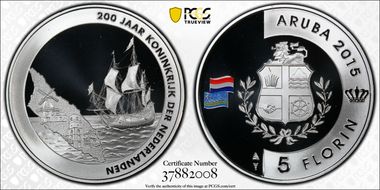 2015 5 Fl Kingdom of the Netherlands 200th Anniversary PR69DCAM