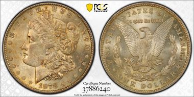1878 7TF $1 R79 VAM 220 Tripled R AU58