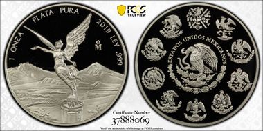 2019-Mo Onza Libertad Ag PR70DCAM