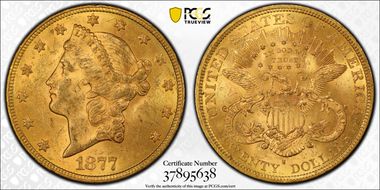 1877-S $20 MS61