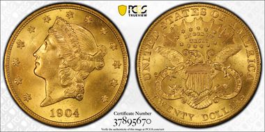1904 $20 MS64+
