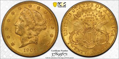 1905 $20 MS62