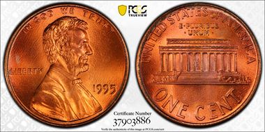 1995 1C Doubled Die Obverse MS69RD