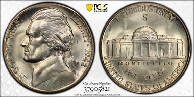 1942-S 5C MS67FS