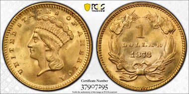 1873 G$1 Open 3 MS64