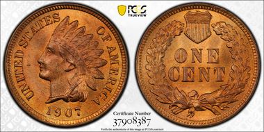 1907 1C MS66RD
