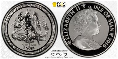 2016 P Angel Silver Reverse Proof PR70