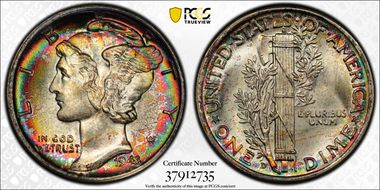 1943-D 10C MS68+ FB