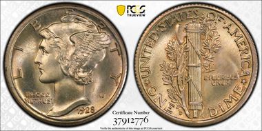 1928-D 10C MS66+ FB