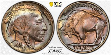 1938-D/S 5C Buffalo MS67+