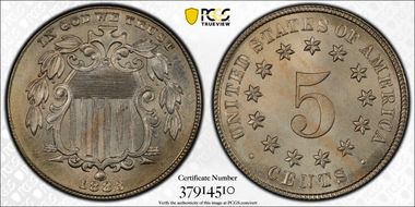 1883/2 5C Overdate FS-301 MS66+