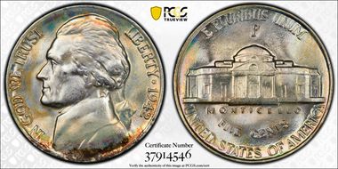 1942-P 5C Silver MS67+
