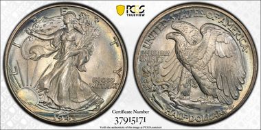 1943-D 50C MS67+ 