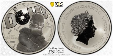2019-P $1 Homer Simpson MS69