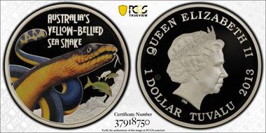 2013 $1 Yellow-Bellied Sea Snake PR69DCAM