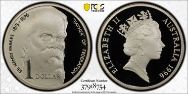 1996 $1 Parkes Ag PR69DCAM
