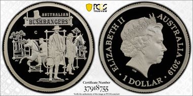2019-C $1 Australian Bushrangers PR70DCAM