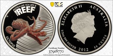 2012-P 50C Octopus - Colorized Australian Sea Life, The Reef PR69DCAM