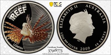 2009-P 50C Lionfish - Colorized Australian Sea Life, The Reef PR70DCAM