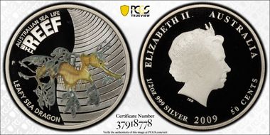 2009-P 50C Leafy Sea Dragon - Colorized Australian Sea Life, The Reef PR69DCAM