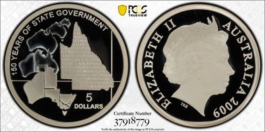 2009 $5 Queensland Government PR69DCAM