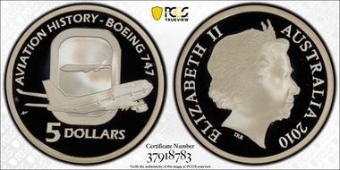 2010 $5 Boeing 747 PR69DCAM