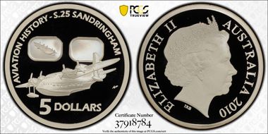 2010 $5 Aviation - S.25 Sandringham PR70DCAM