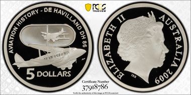 2009 $5 De Havilland DH 86 PR69DCAM