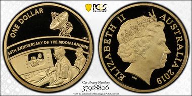 2019 $1 50th Ann. Moon Landing PR69DCAM