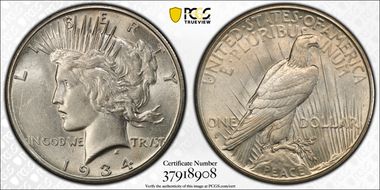 1934-S $1 AU55