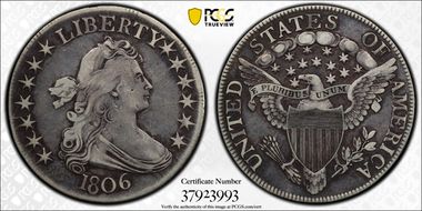 1806 50C Pointed 6, Stem F15