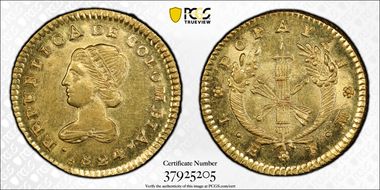 1824-P FM Escudo Restrepo-162.3 Popayan MS62