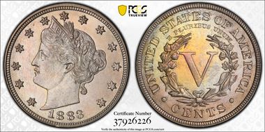 1883 5C With CENTS MS63