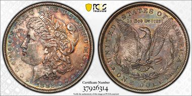 1882-O/S $1 VAM 3, O/S Flush AU58