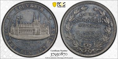 1894 SC$1 HK-253 Aluminum California Midwinter Expo MS61