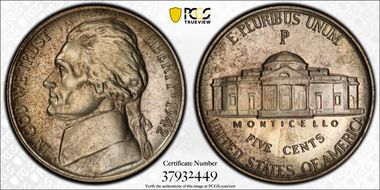 1942-P 5C Silver PR65