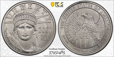 2007-W $25 Burnished St. of Liberty Michael Reagan SP70