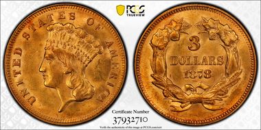 1878 $3 MS63