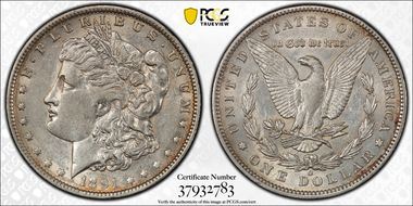 1891-O $1 VAM 1A Clashed E AU53