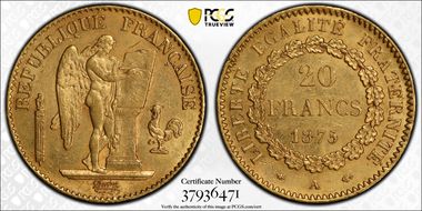 1875-A 20 Fr Gad-1063 F-533 MS62