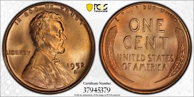 1952-S 1C MS67RD