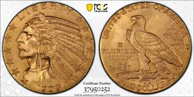 1909 $5 MS64