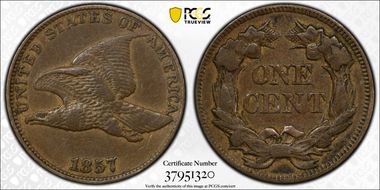 1857 1C Flying Eagle VF30