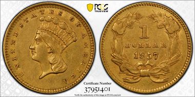 1857 G$1 AU53
