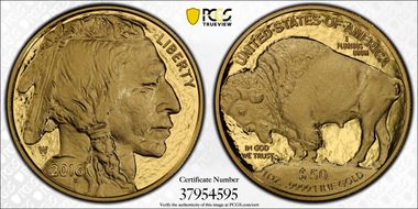2016-W $50 Am. Buffalo 10th Anniv. .9999 Fine Gold PR69DCAM