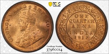 1912(C) 1/4 An SW-8.337 MS65+ RD