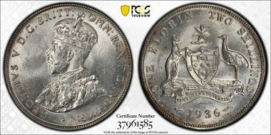 1936(m) Florin KM-27  Ag MS63