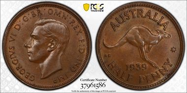1939 1/2D Kangaroo Reverse MS63BN