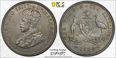 1934(m) Florin MS62