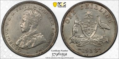 1933(m) Shil AU58